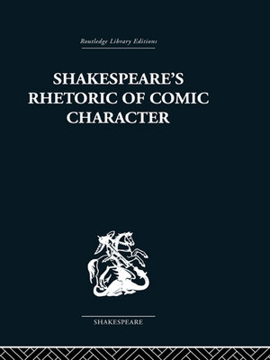 cover image of Shakespeare's Rhetoric of Comic Character